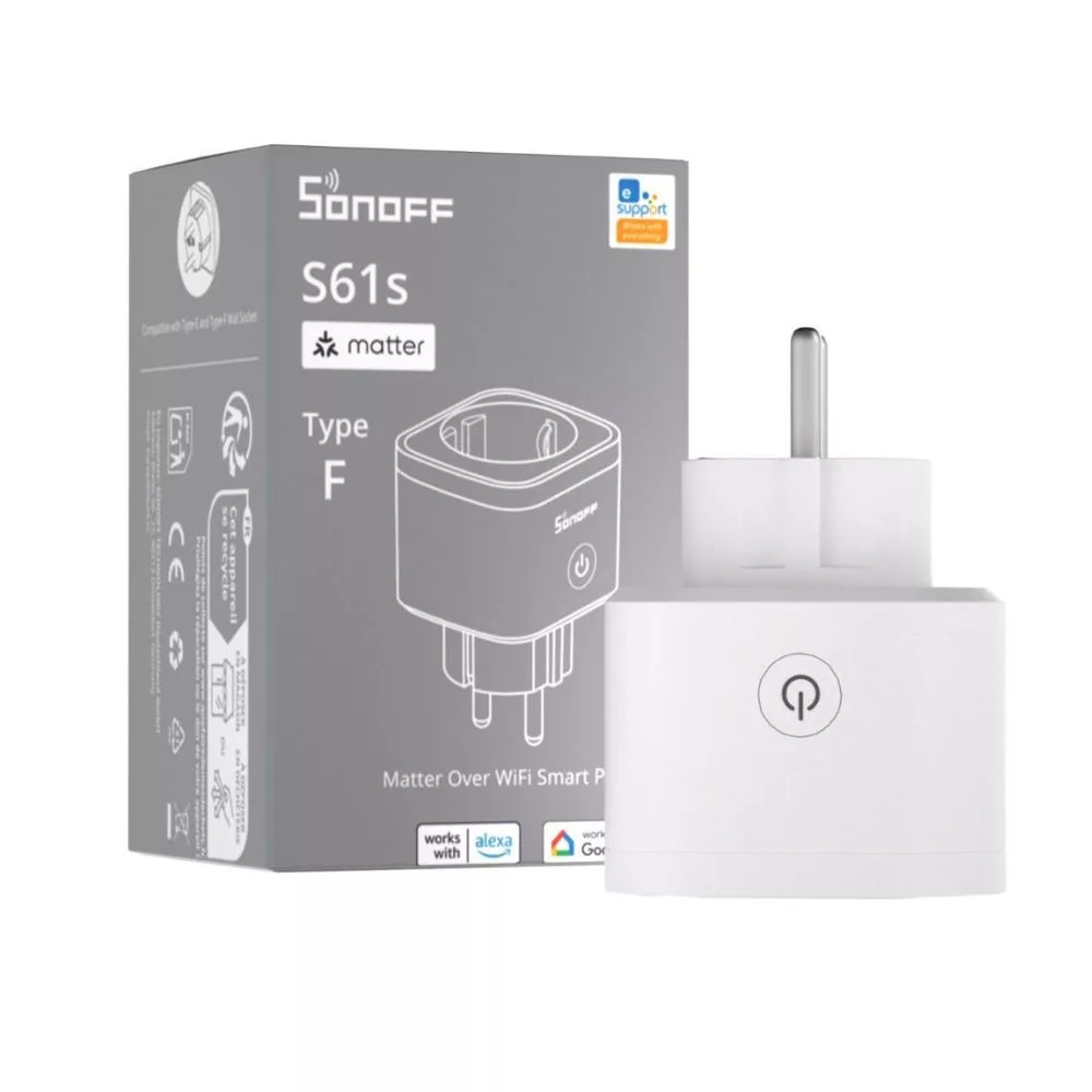 SONOFF S61s Gen2 – Smart Plug with Energy Monitoring, Wi-Fi, Matter, white (S61STPF)