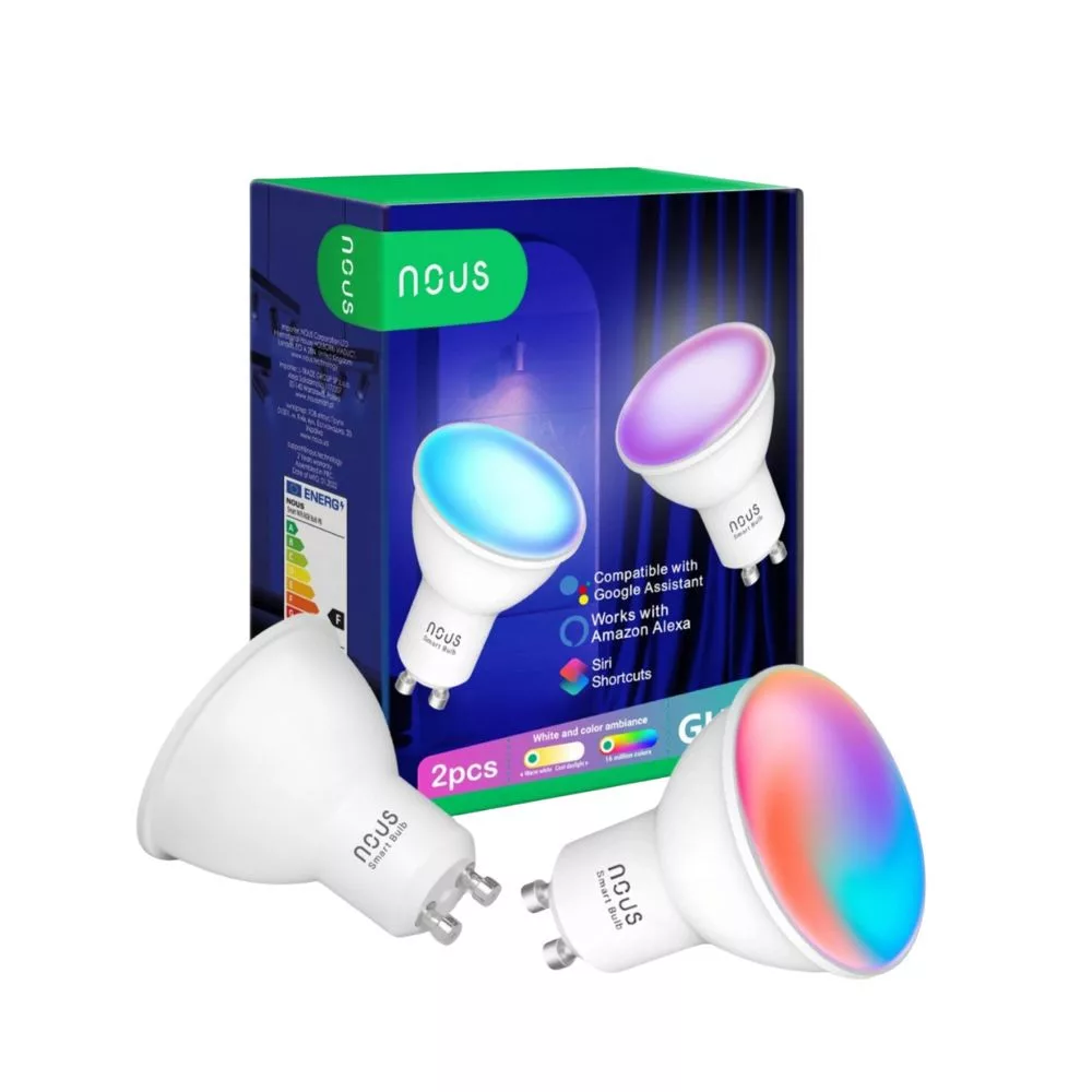 Nous P8 smart Tuya Wi-Fi RGB bulb (GU10 socket), Matter compatible, 2-pack